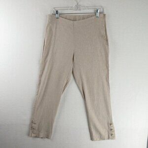 J. Jill High Rise Linen Riding Leggings Size S Button Ankle